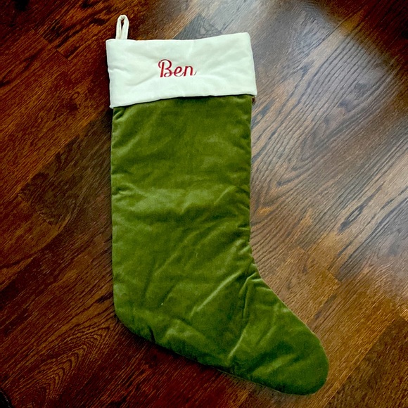 Pottery Barn Velvet Stocking “Ben” - Picture 1 of 4